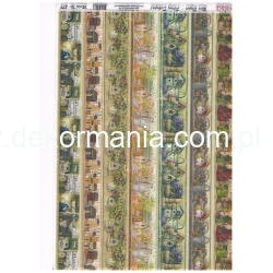 Papier ryżowy  format A4  ( 279 ) budka, domek, ogród